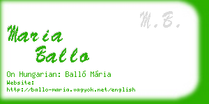 maria ballo business card