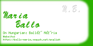 maria ballo business card